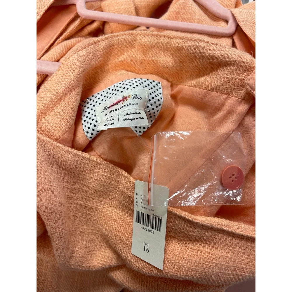 Anthropologie Ingalls Tie-Waist Dress Size 16 NWT (peach) - Picture 6 of 10